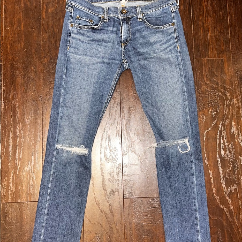 Classic Blue Distressed Women's Jeans